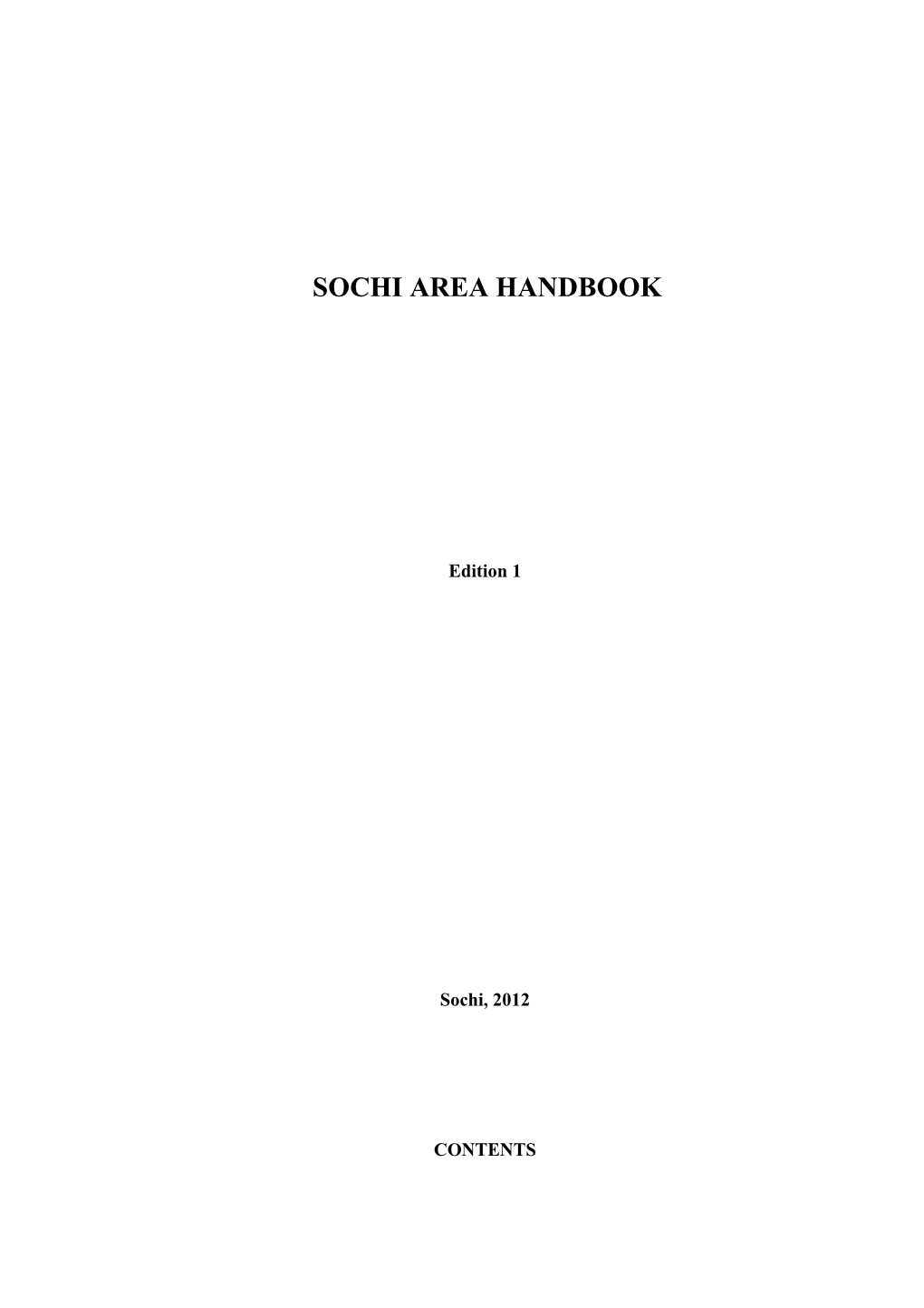 Sochi Area Handbook