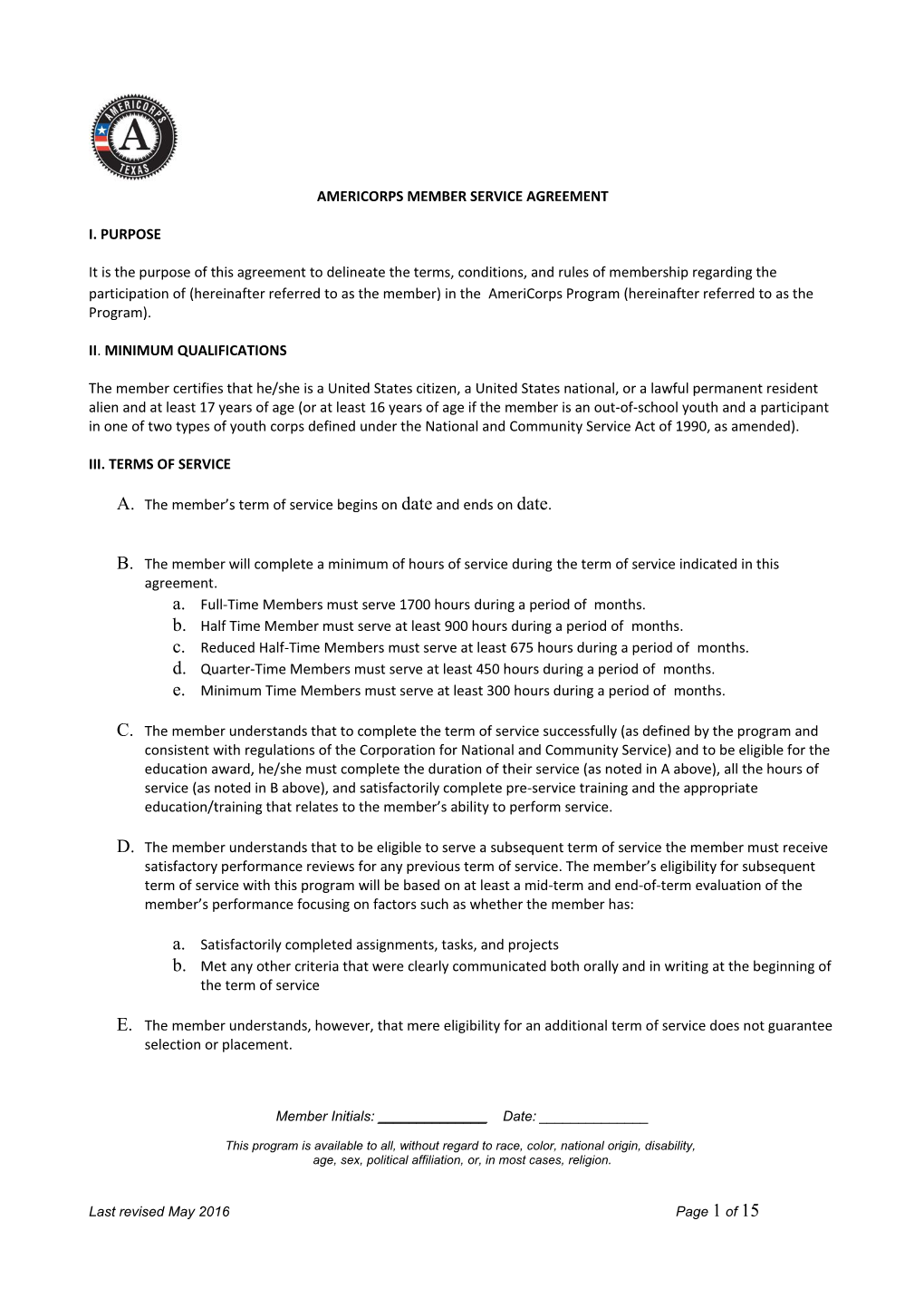 Americorps Member Contract s1