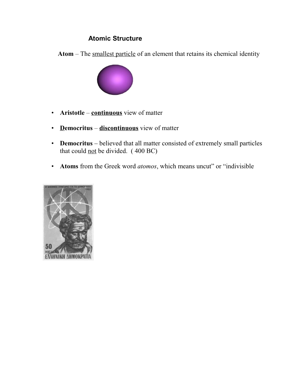 Atom the Smallest Particle of an Element That Retains Its Chemical Identity