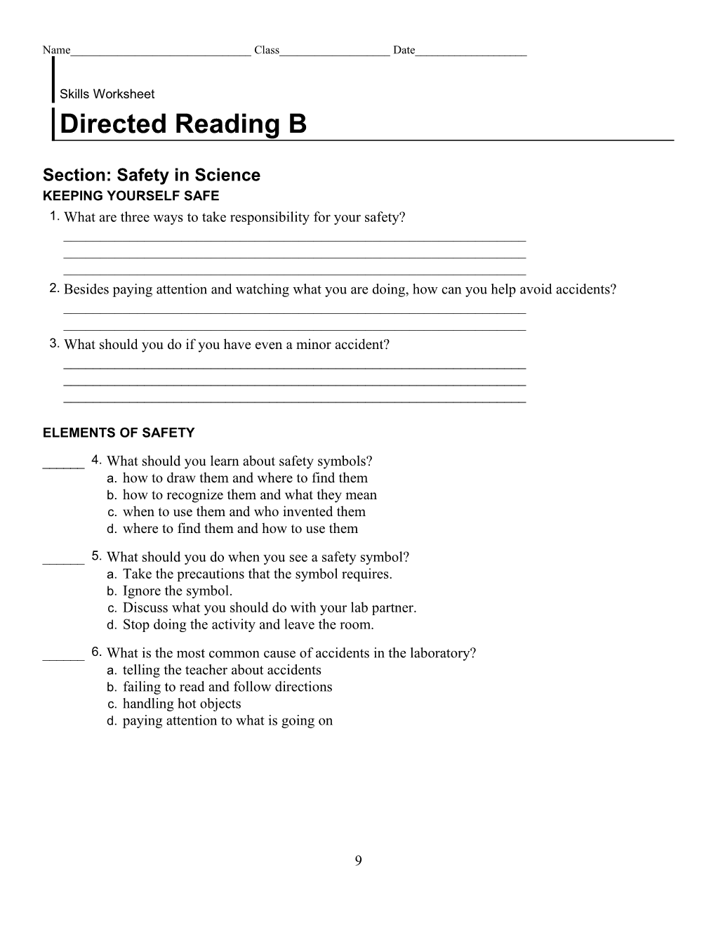 Directed Reading B