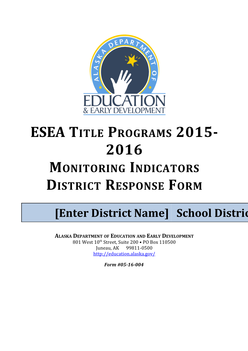 ESEA Title Programs 2015-2016