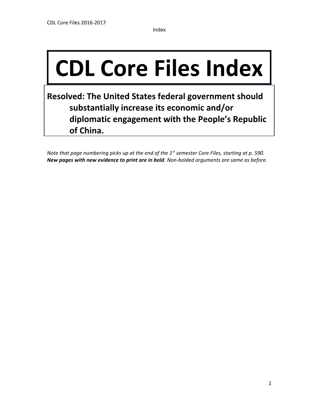 CDL Core Files Index