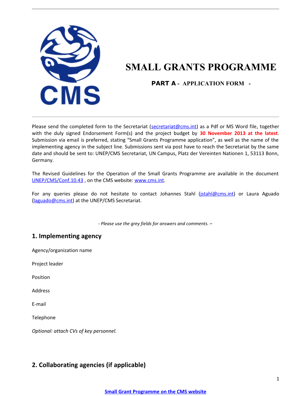 Small Grants Programme
