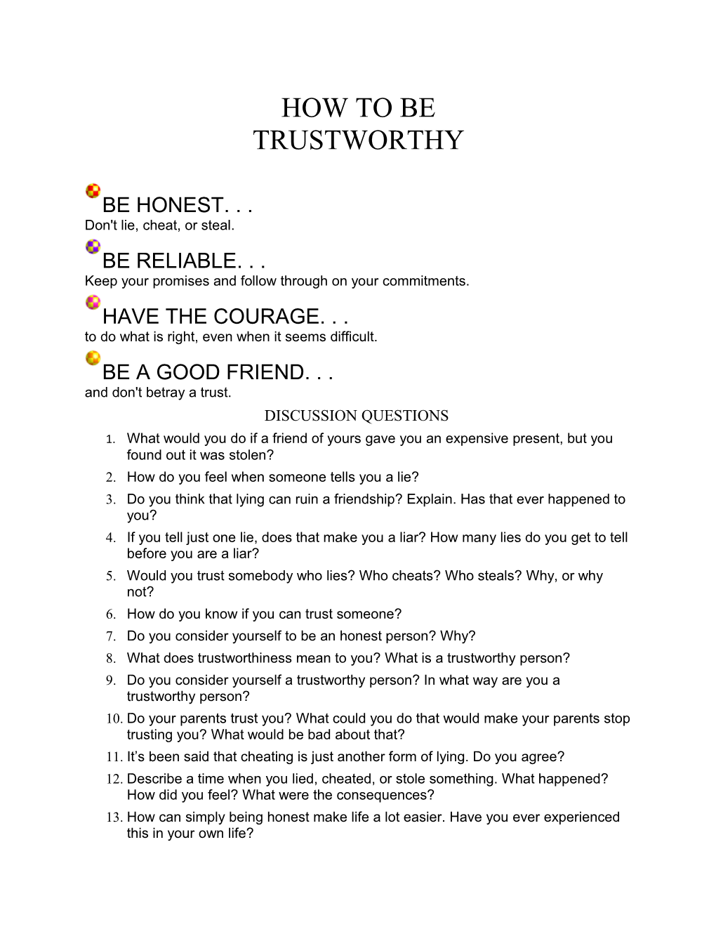 How to Be Trustworthy