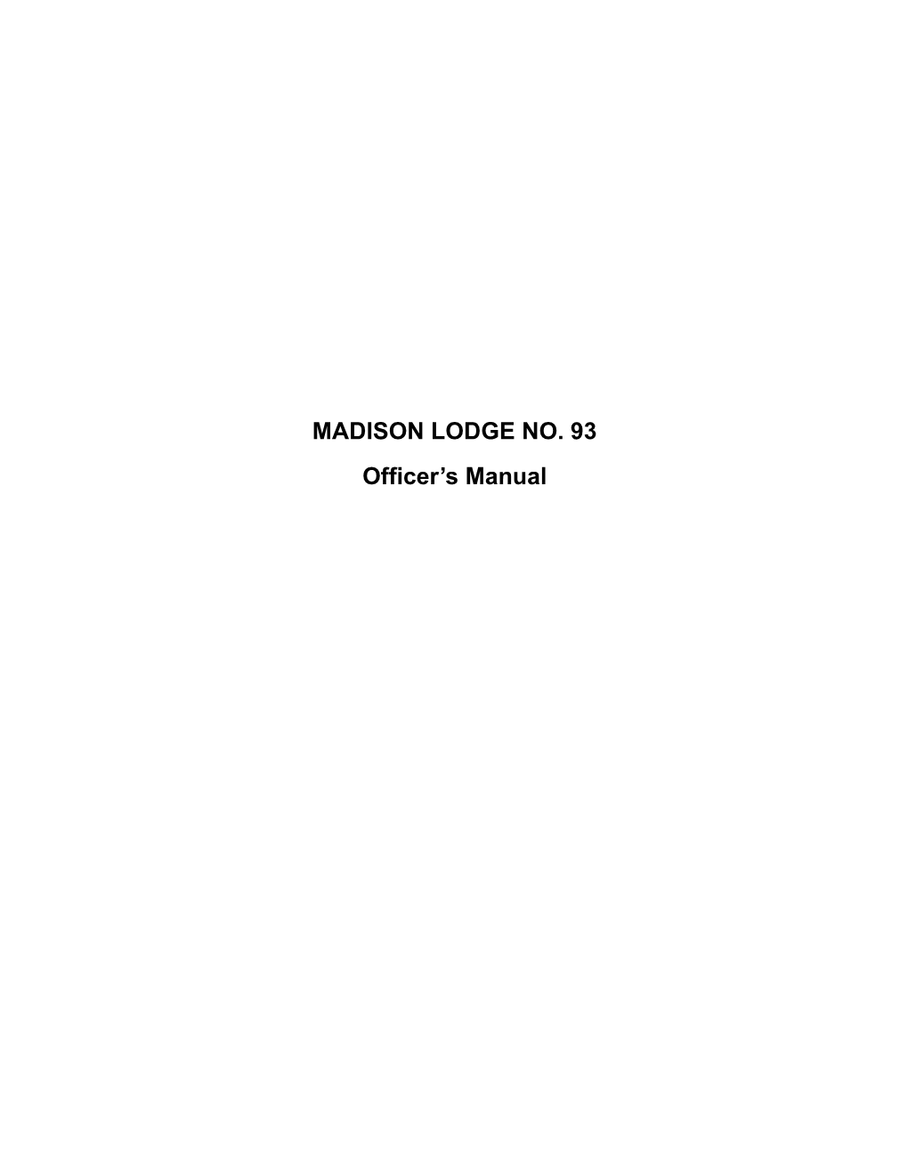 Madison Lodge No