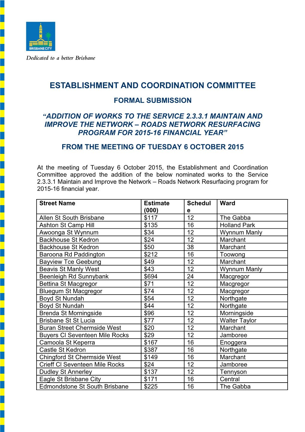 Establishment and Coordination Committee s2