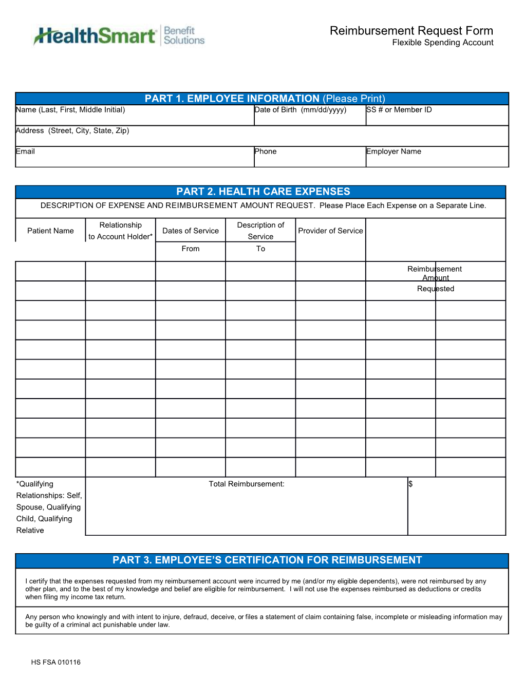 Please Read These Instructions Before Completing the Reimbursement Request Form