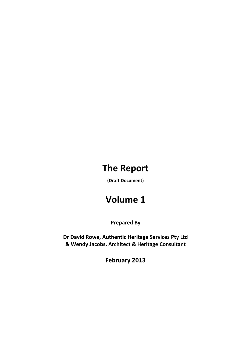 Draft Report Cover, Contexts E Summ - 16 Jan 13