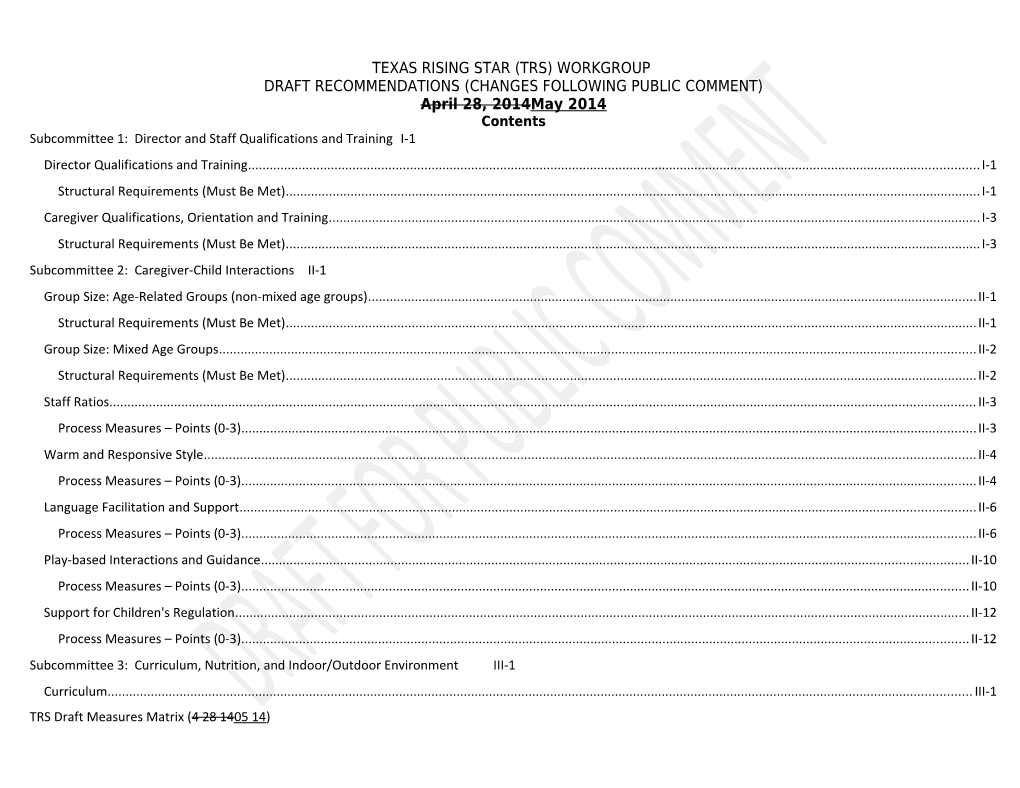 Texas Rising Star (Trs) Workgroup s1