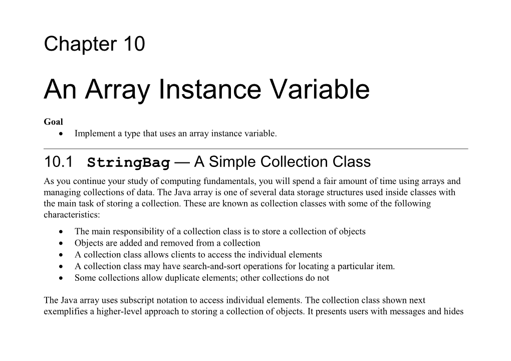 Implement a Type That Uses an Array Instance Variable