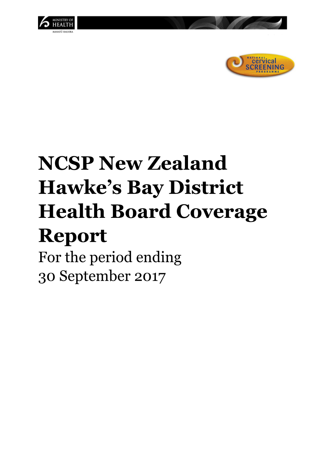 NCSP New Zealand Hawke S Bay District Health Board Coverage Report