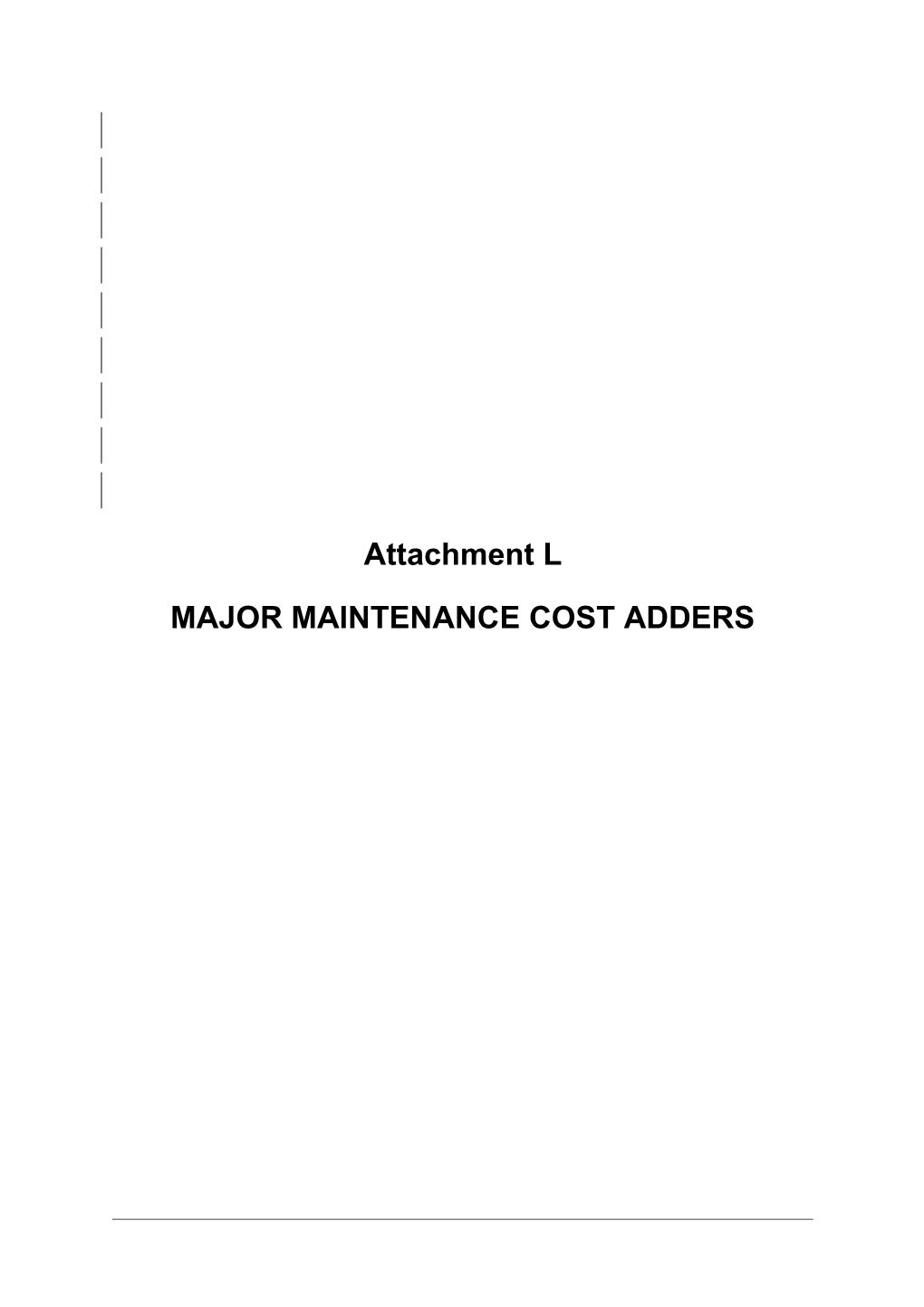 Major Maintenance Cost Adders