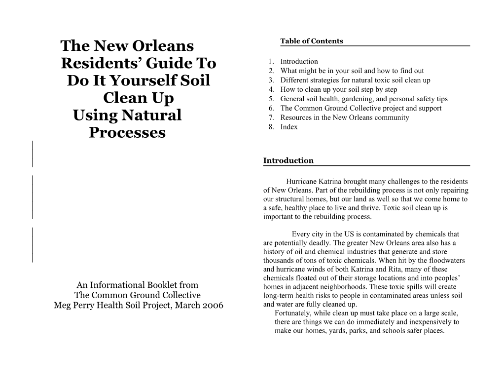 The New Orleans Residents’ Guide To Do It Yourself Soil Clean U