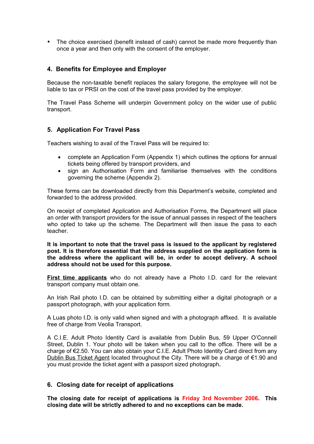 Circular 132/2006 - Travel Pass Scheme for Teachers (Tax Saver Communter Ticket) (File