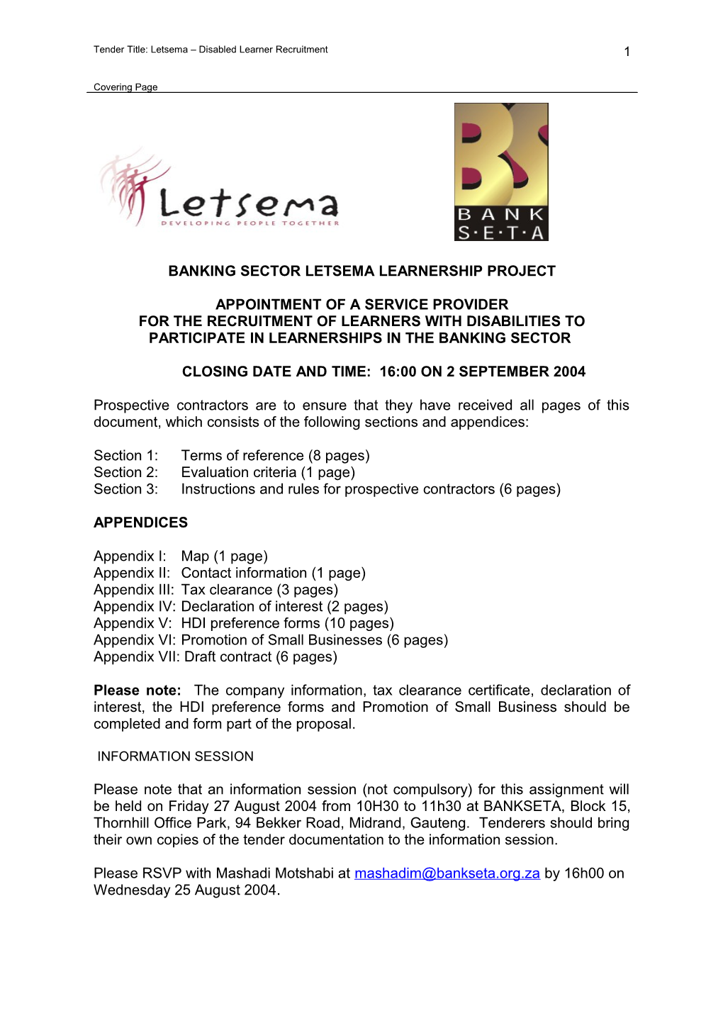 Banking Sector Letsema Learnership Project