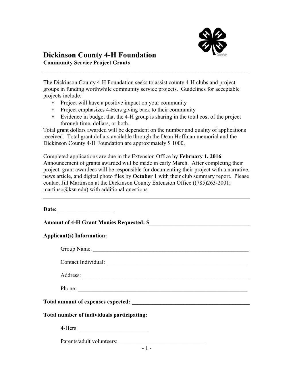 Dickinson County 4-H Foundation