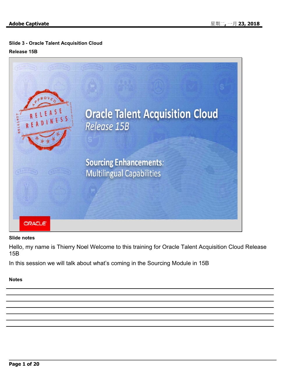 Slide 3 - Oracle Talent Acquisition Cloud