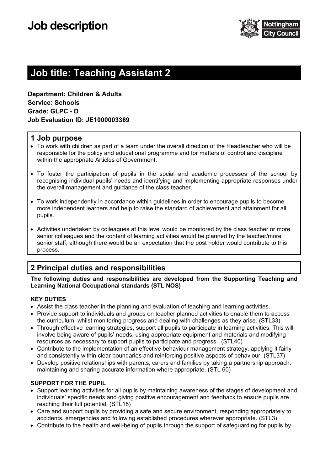 Job Description Template s26