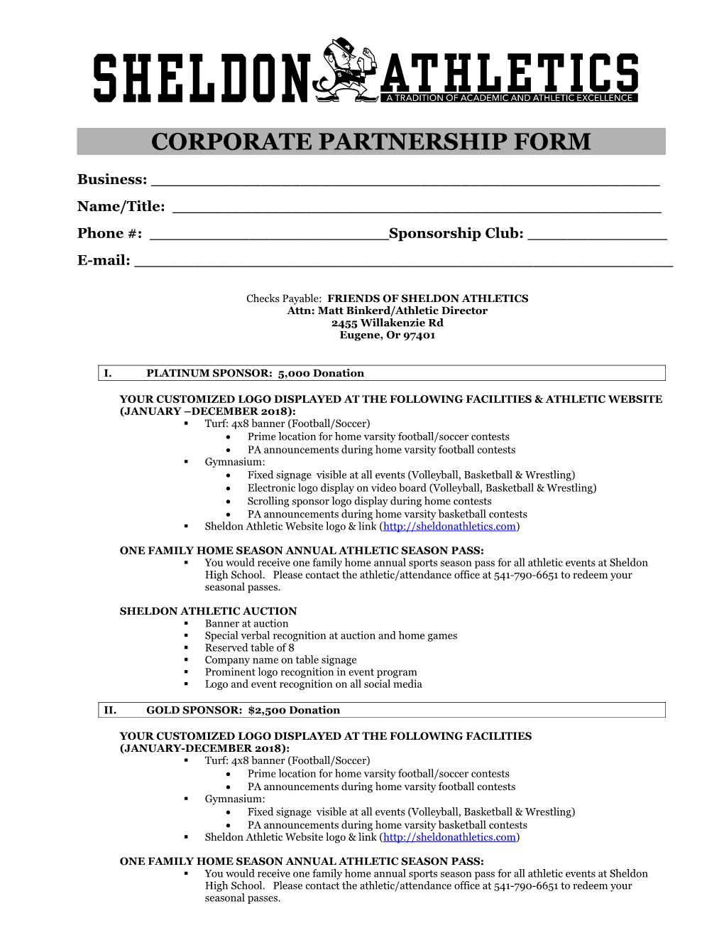 Corporate Partnership Form