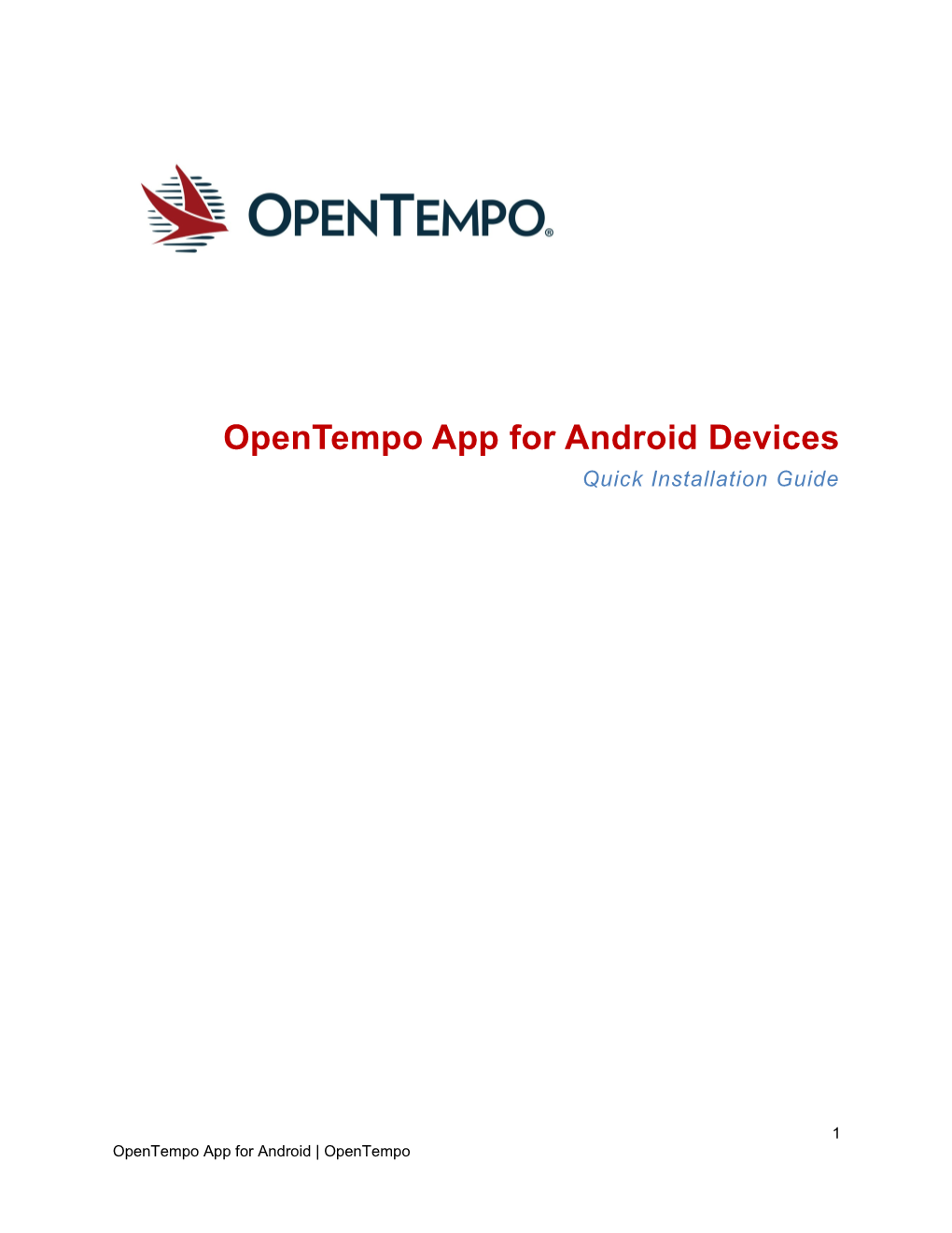Opentempo App for Android Devices