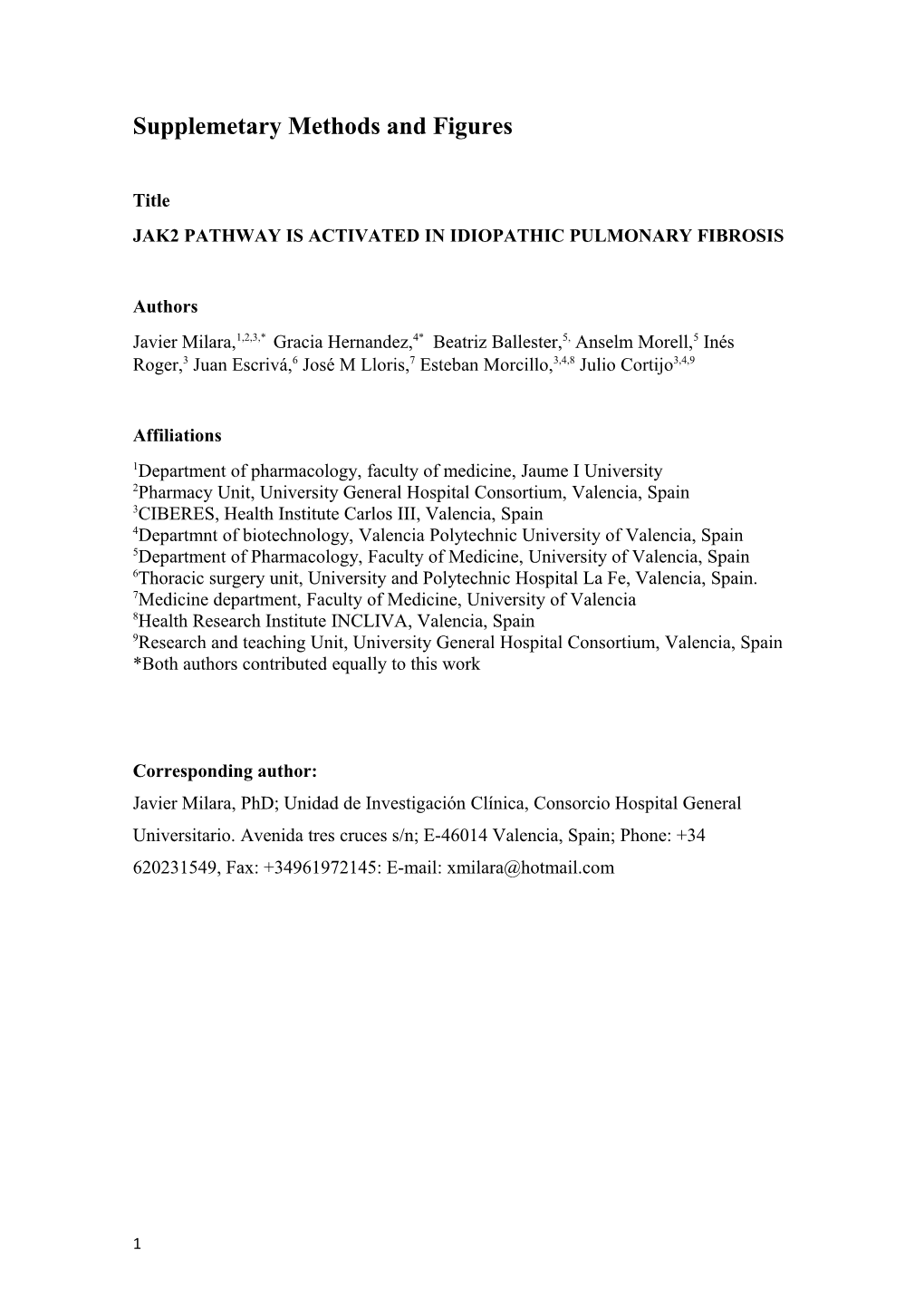 Jak2 Pathway Is Activated in Idiopathic Pulmonary Fibrosis