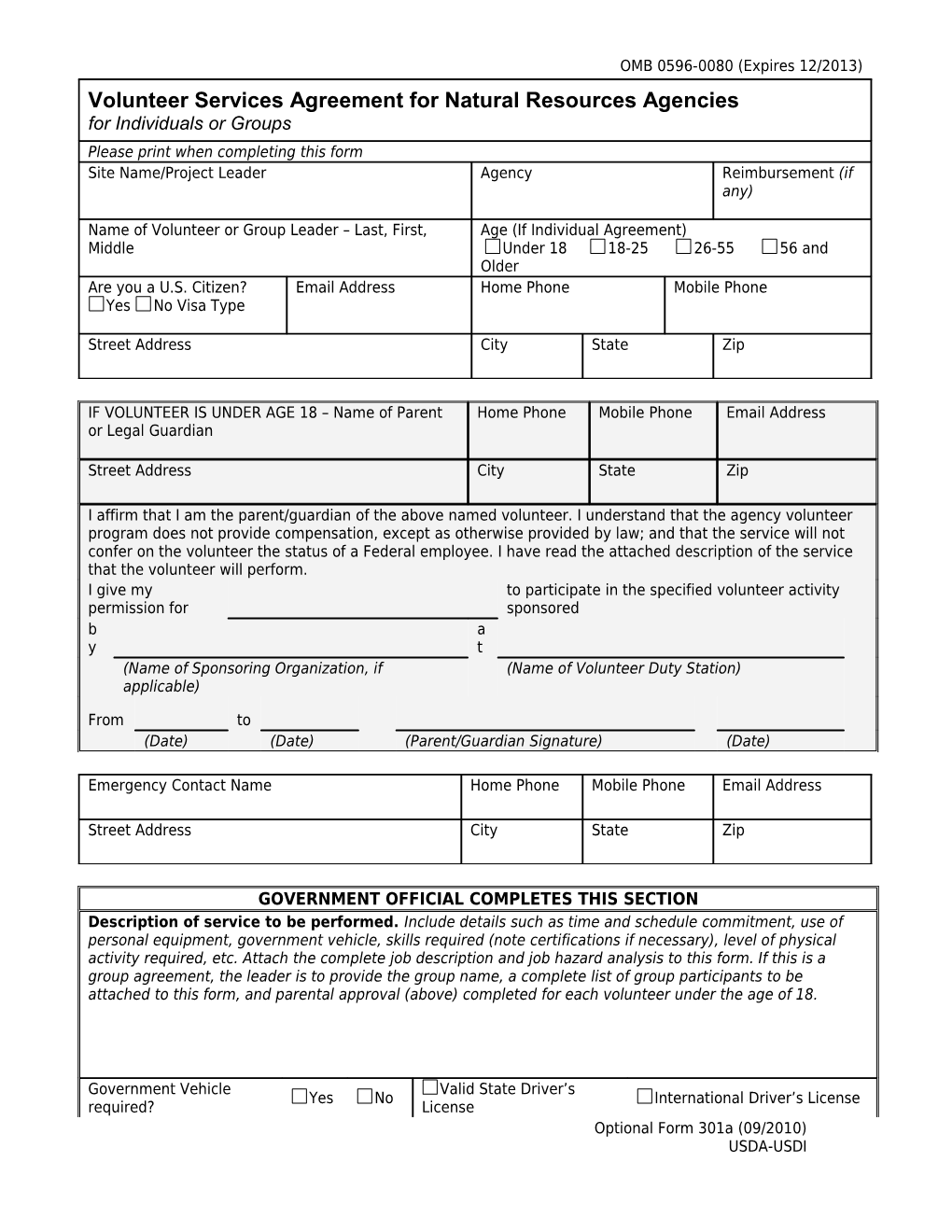Please Print When Completing This Form