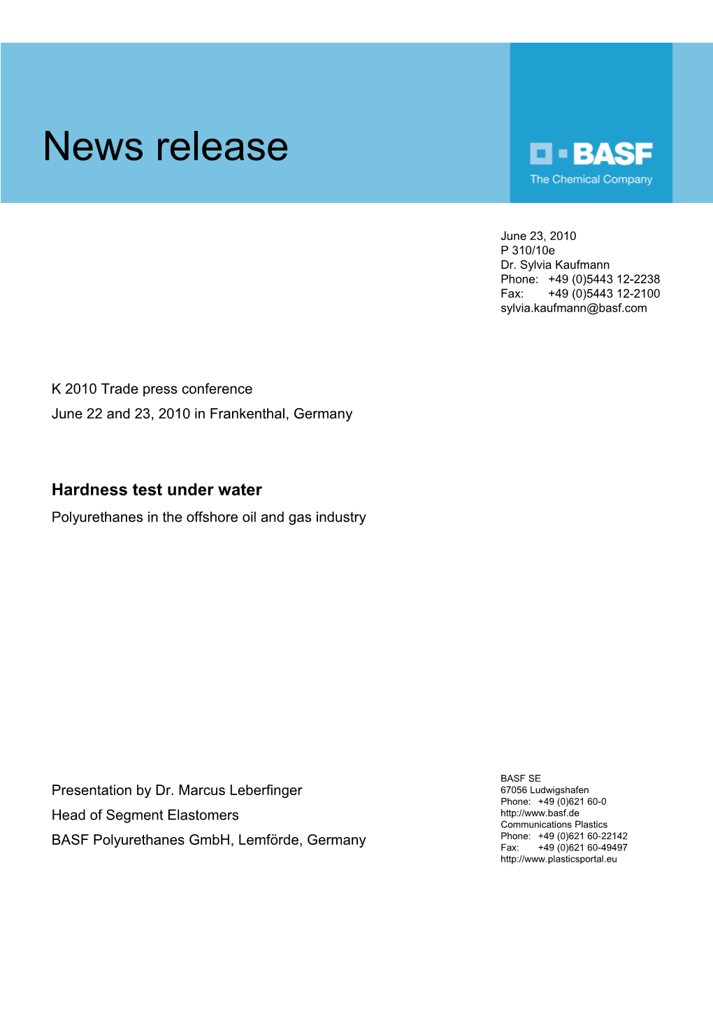 Hardness Test Under Water