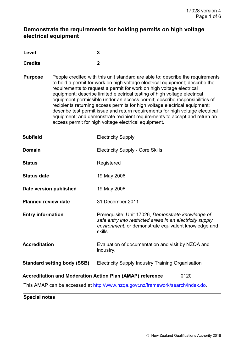 17028 Demonstrate the Requirements for Holding Permits on High Voltage Electrical Equipment