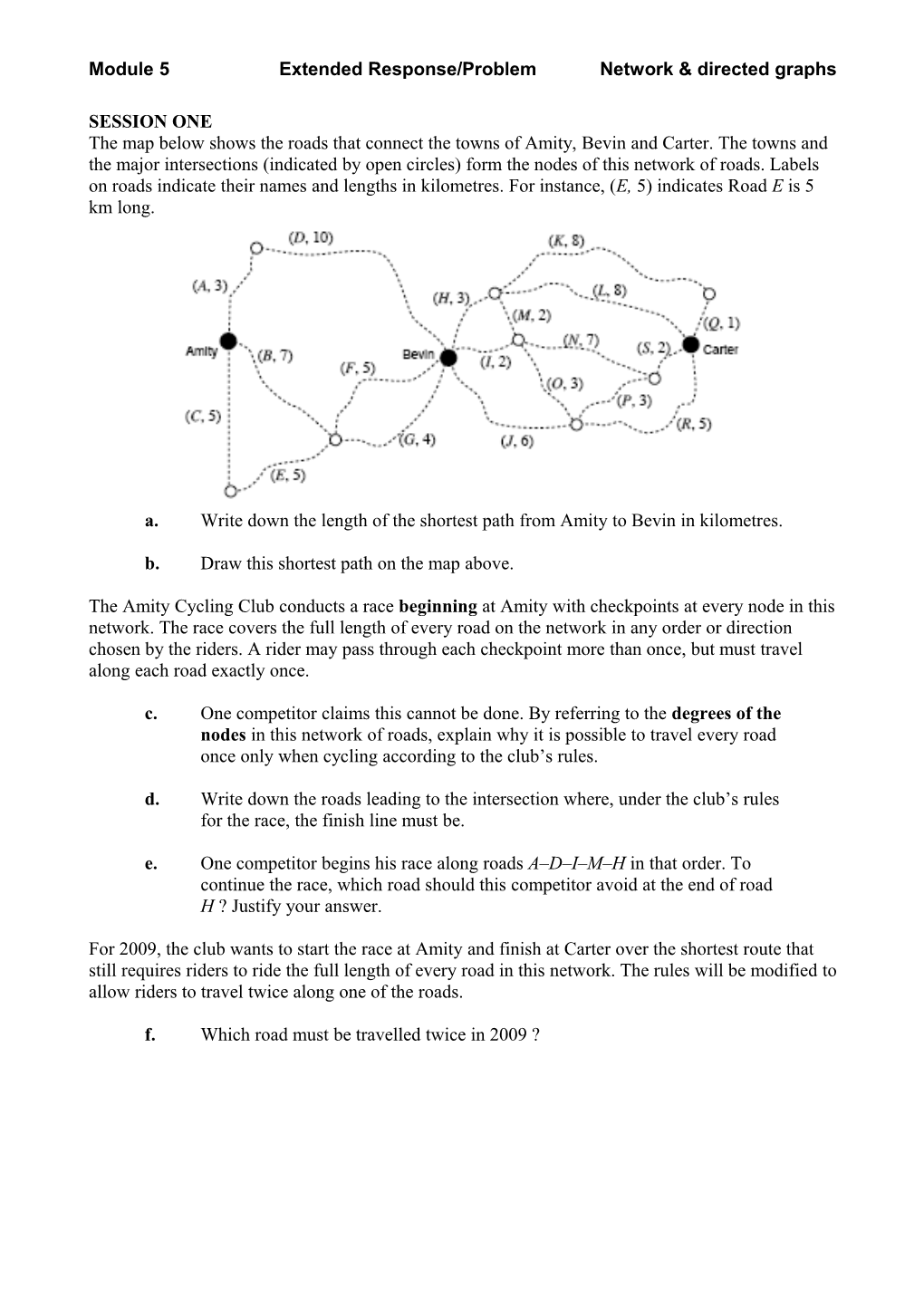 Module 5: Networks and Decision Mathematics