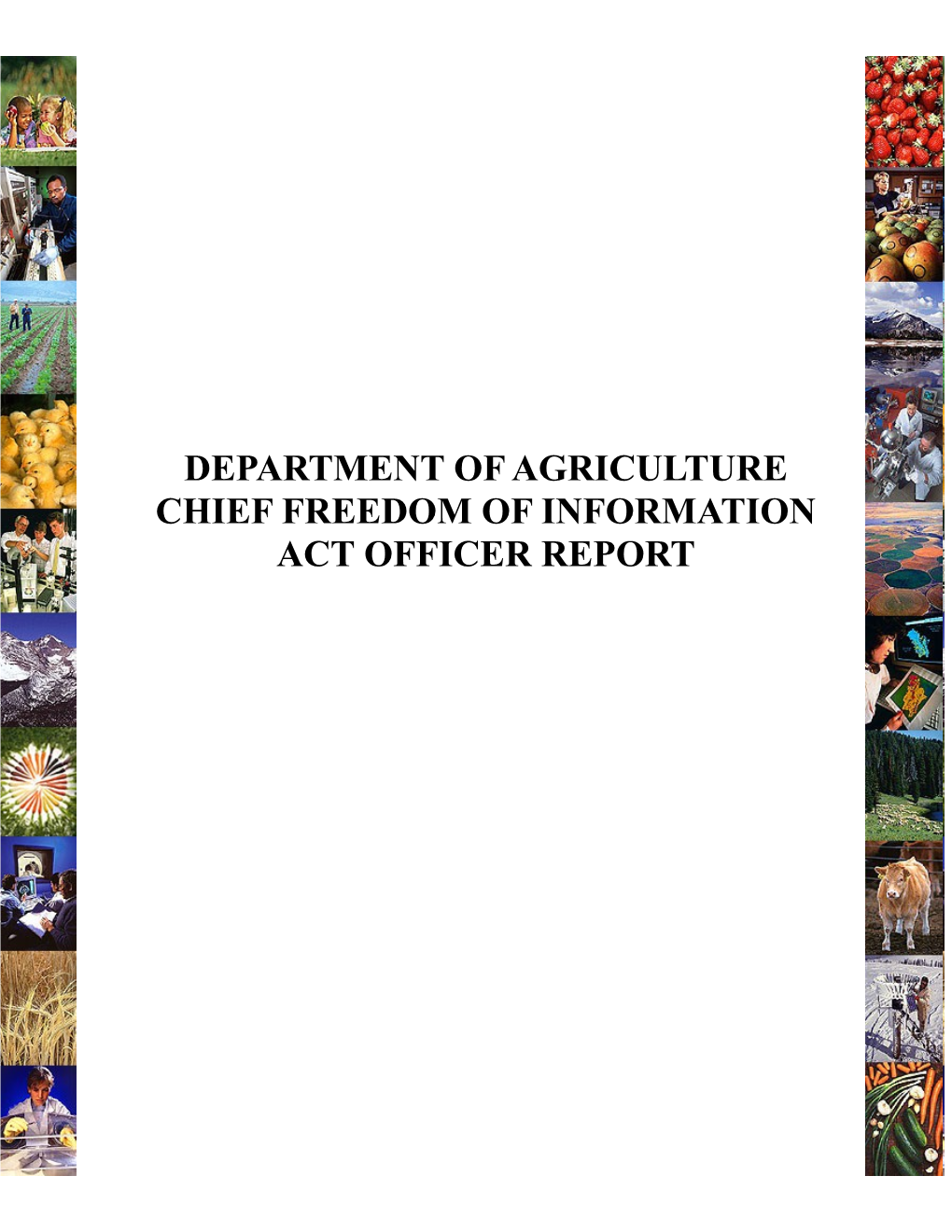 Department of Agriculture Chief Freedom of Information Act Officer Report