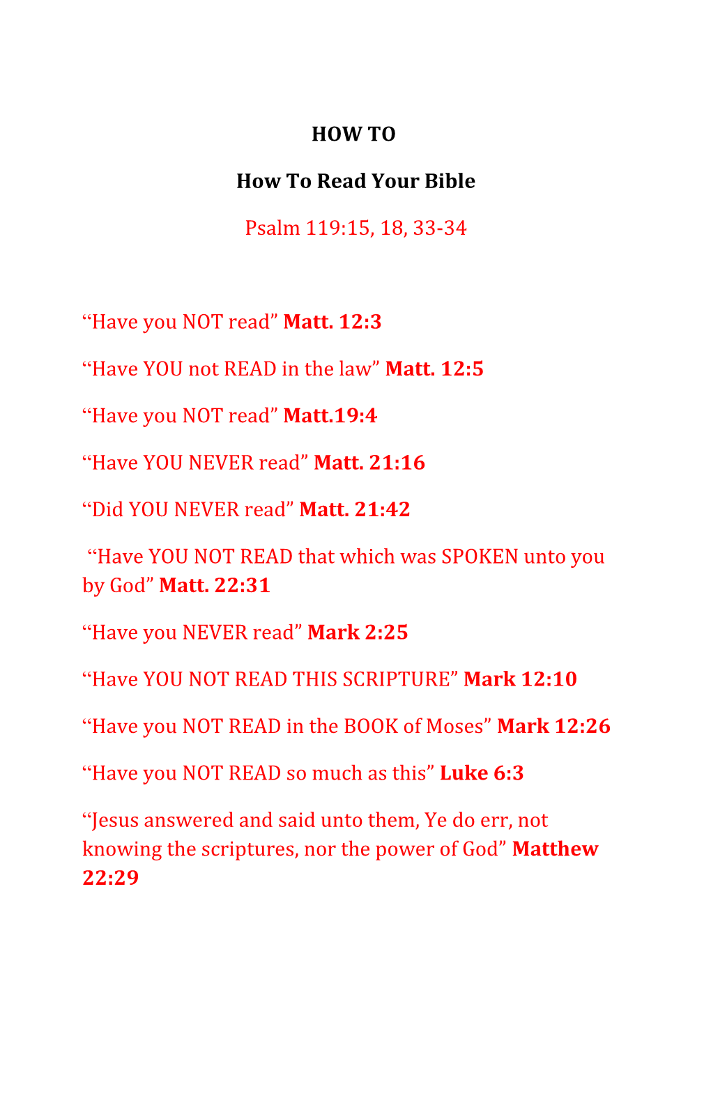 How to Read Your Bible