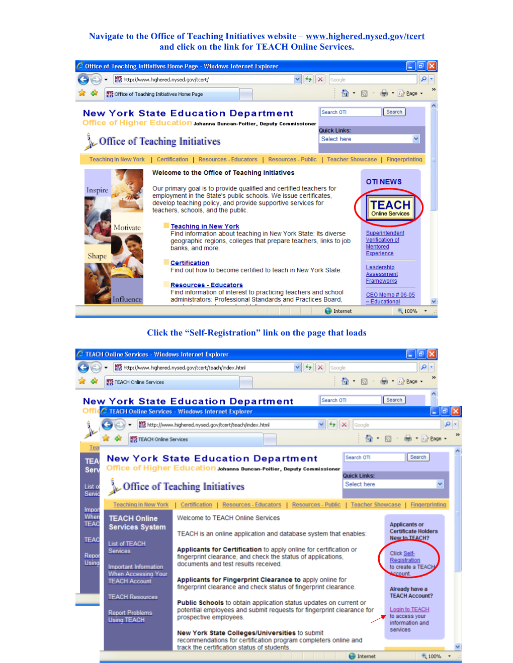 Navigate to the Office of Teaching Initiatives Website