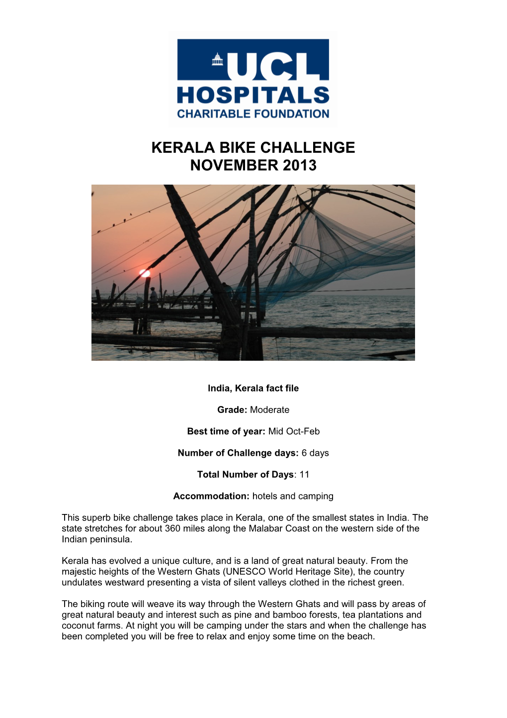 Kerala Bike Challenge 2013 Information Sheet