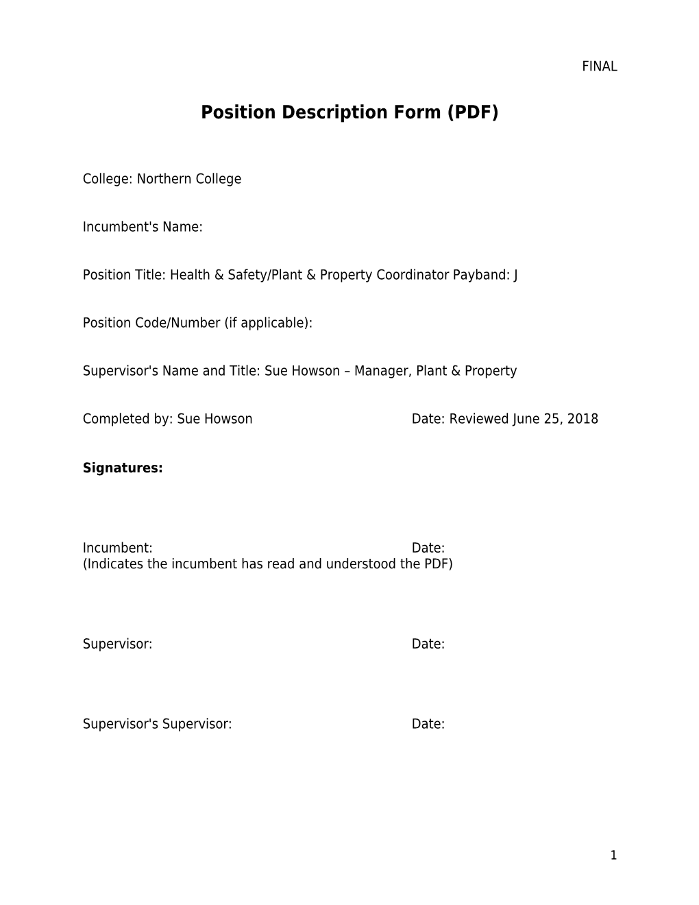 Position Description Form (PDF)