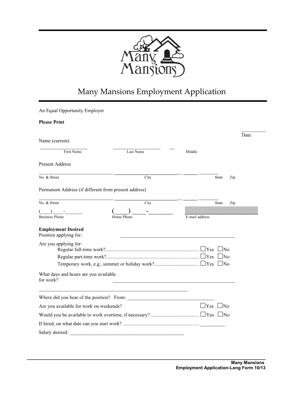 MM Employment Application (Long)