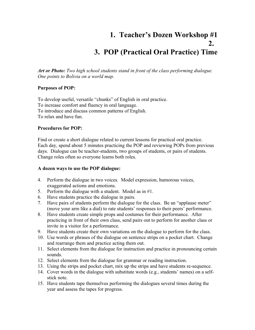 POP (Practical Oral Practice) Time