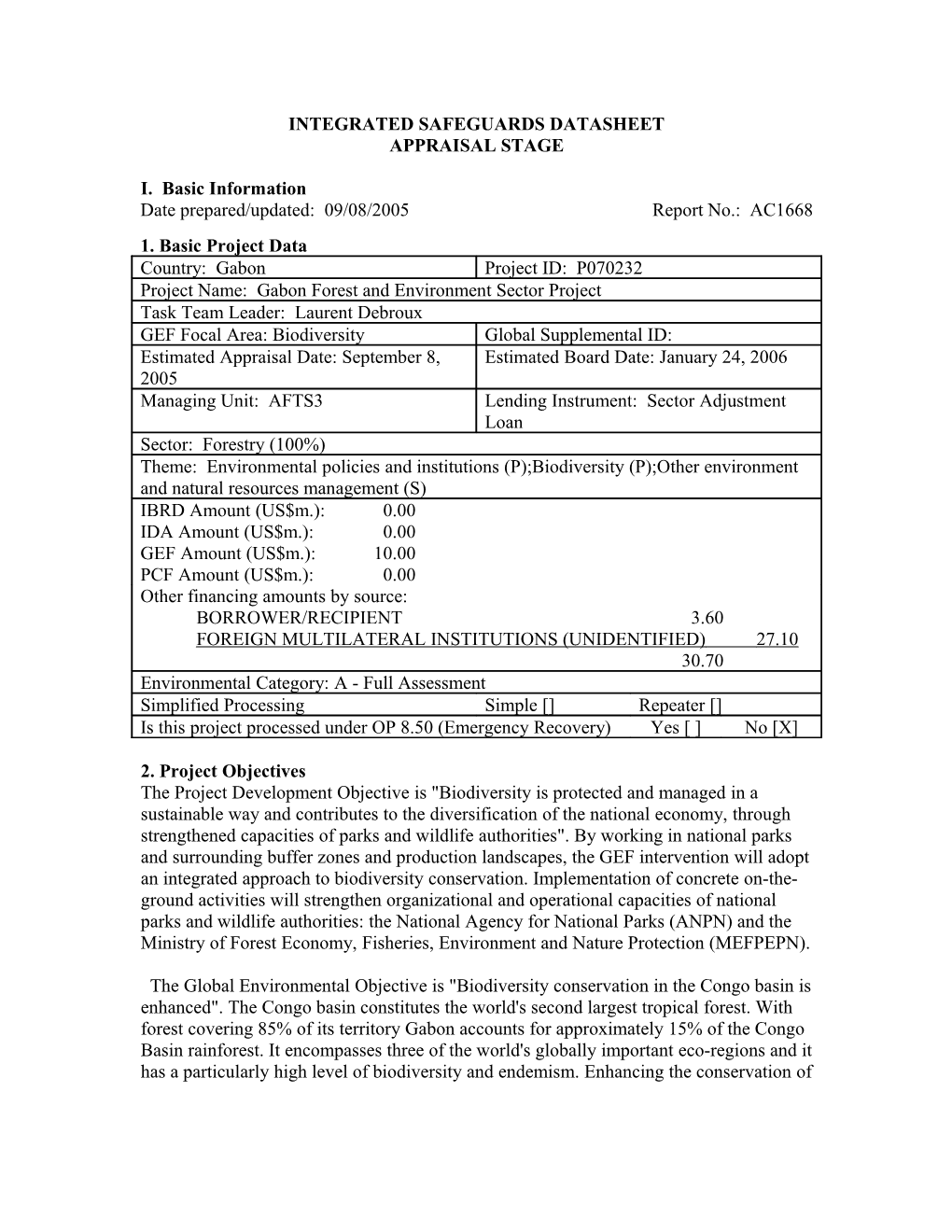 Integrated Safeguards Datasheet