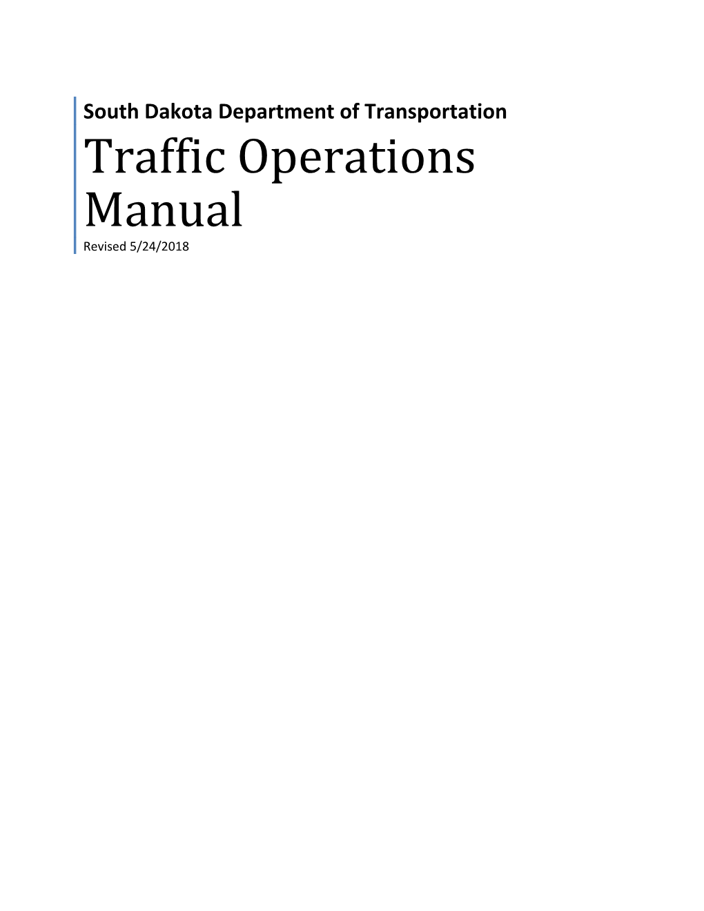 Traffic Operations Manual