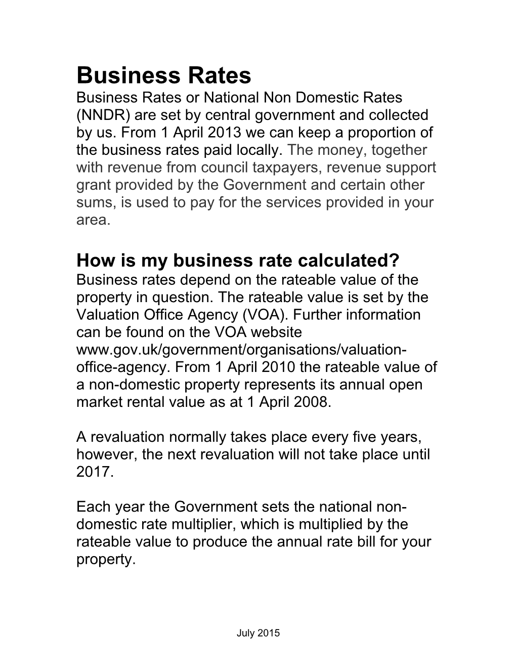 How Is My Business Rate Calculated?