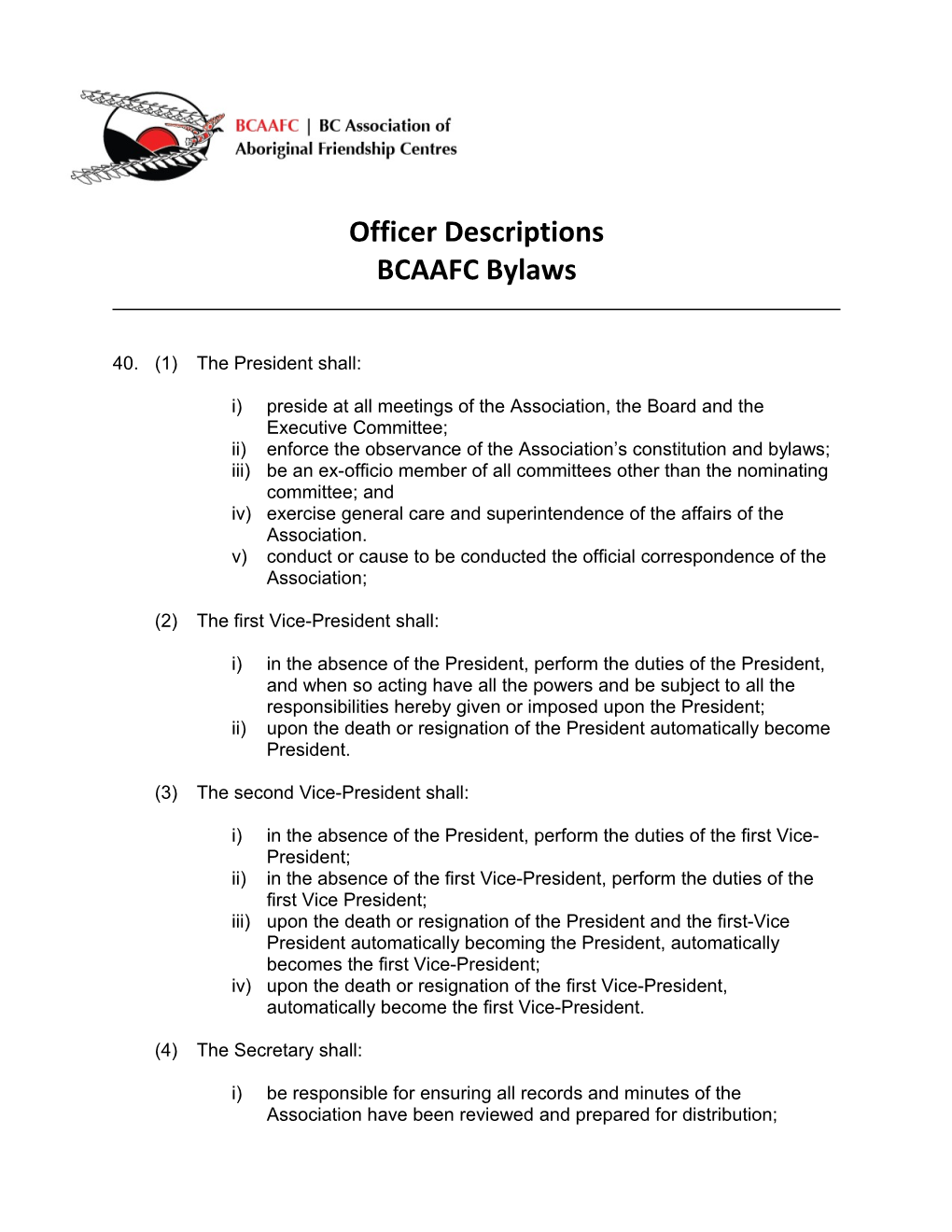 Officer Descriptions