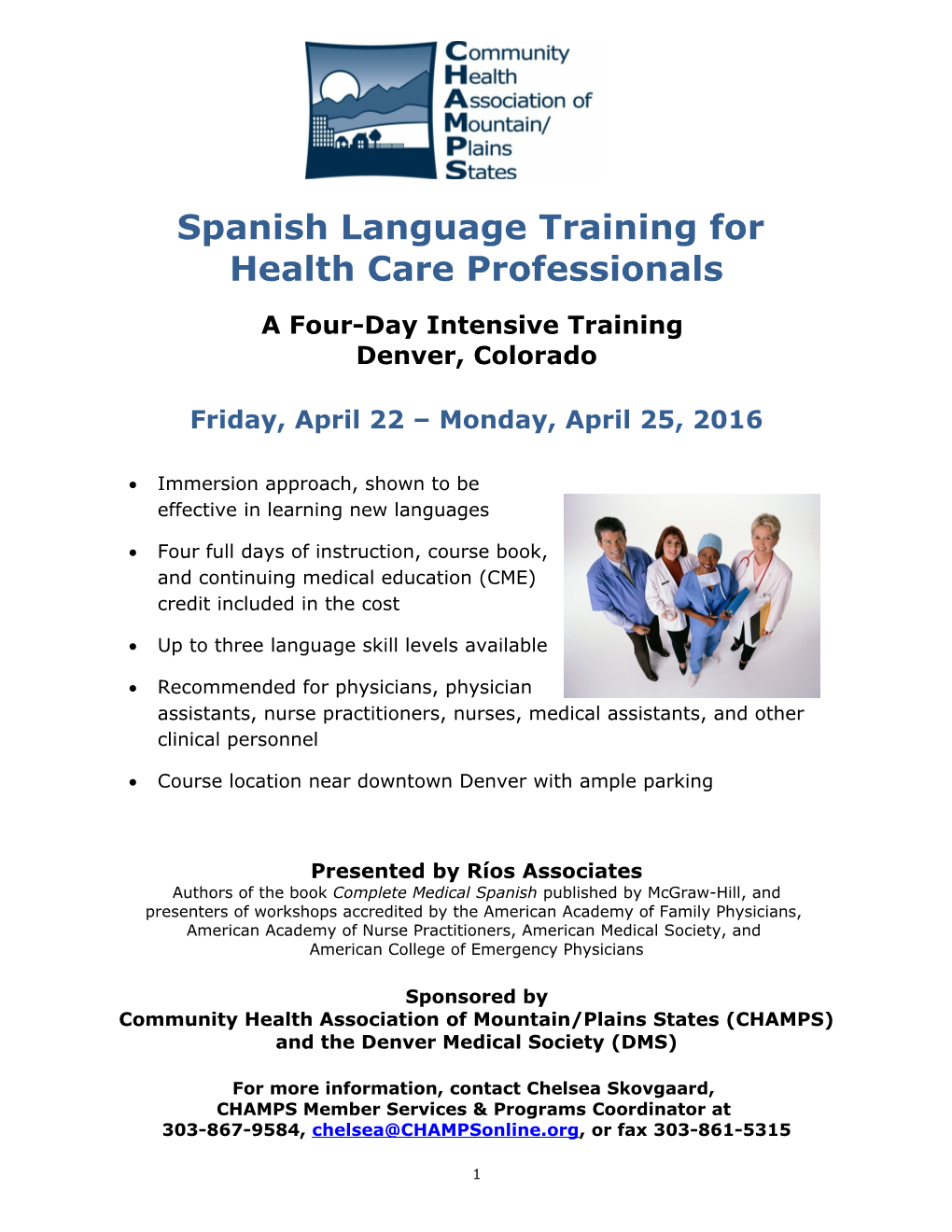 Spanish Language for Health Care Professionals