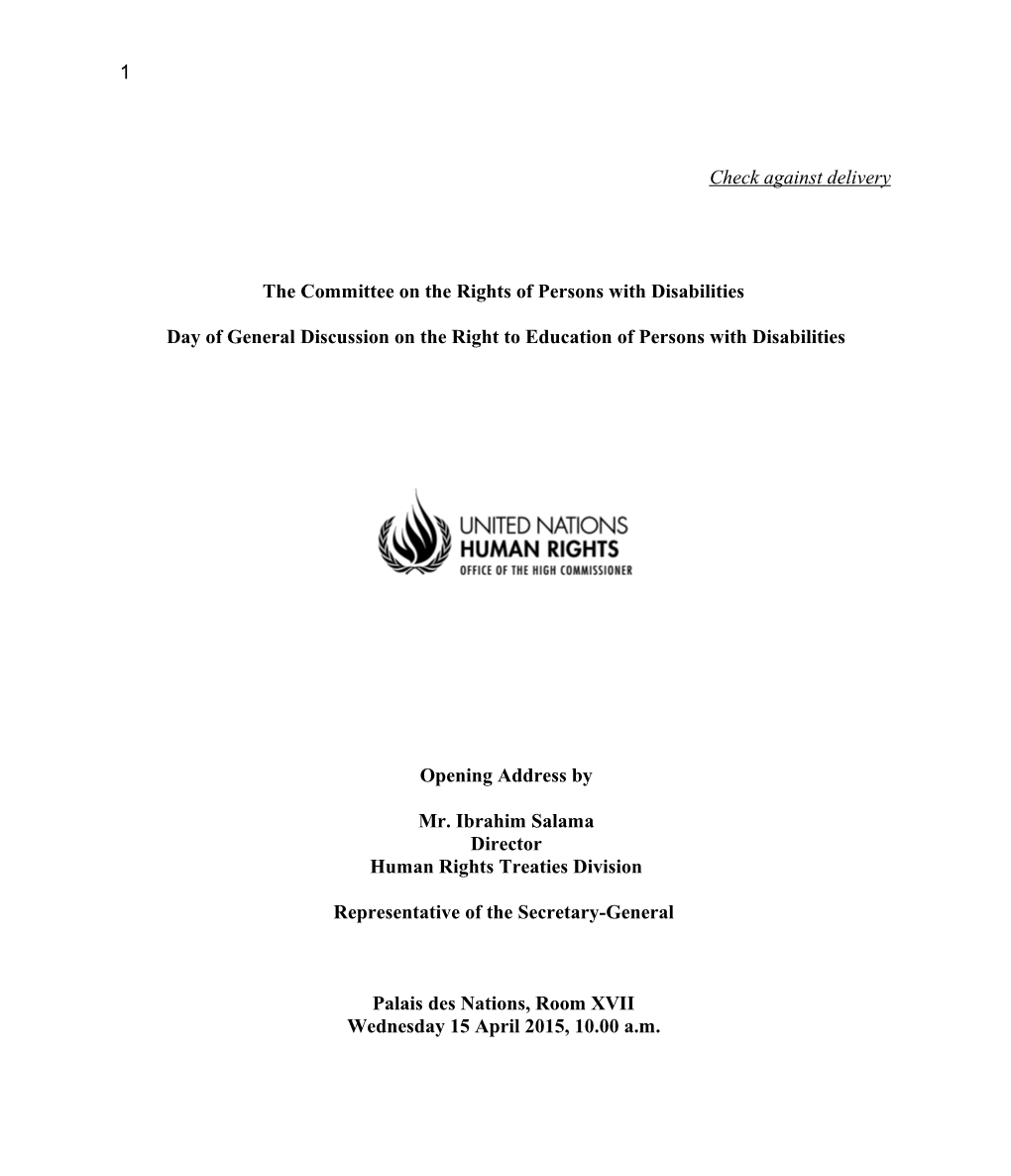 The Committee on the Rights of Persons with Disabilities