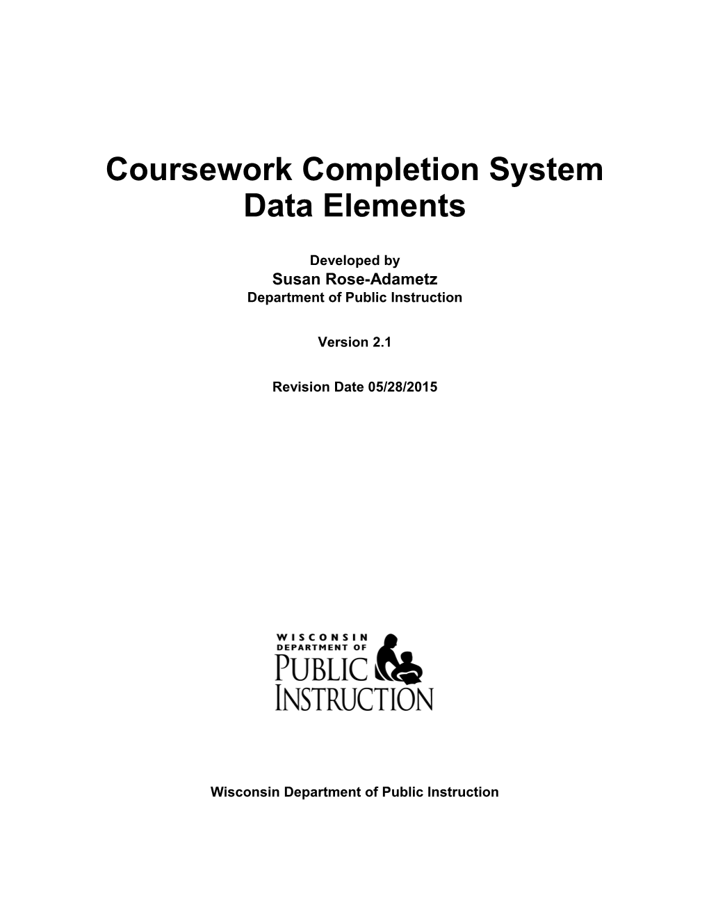 Coursework Completion System Data Elements