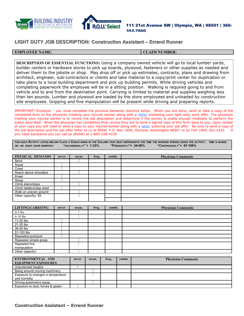 Light Duty Job Description s1