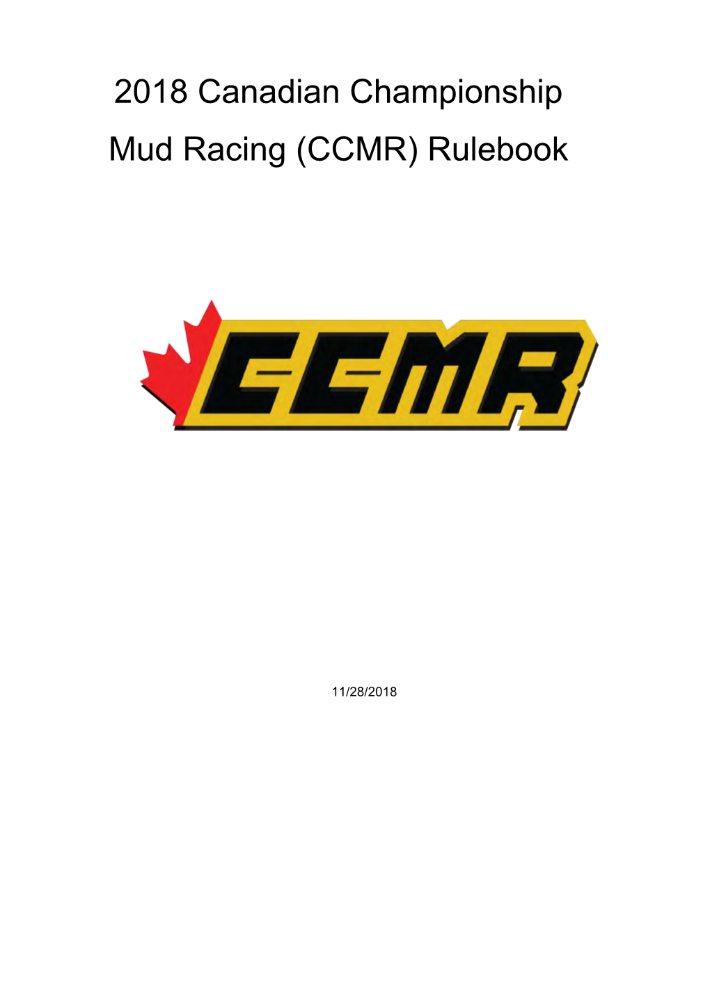 2016 Championship Mud Racing (CMR) Rulebook