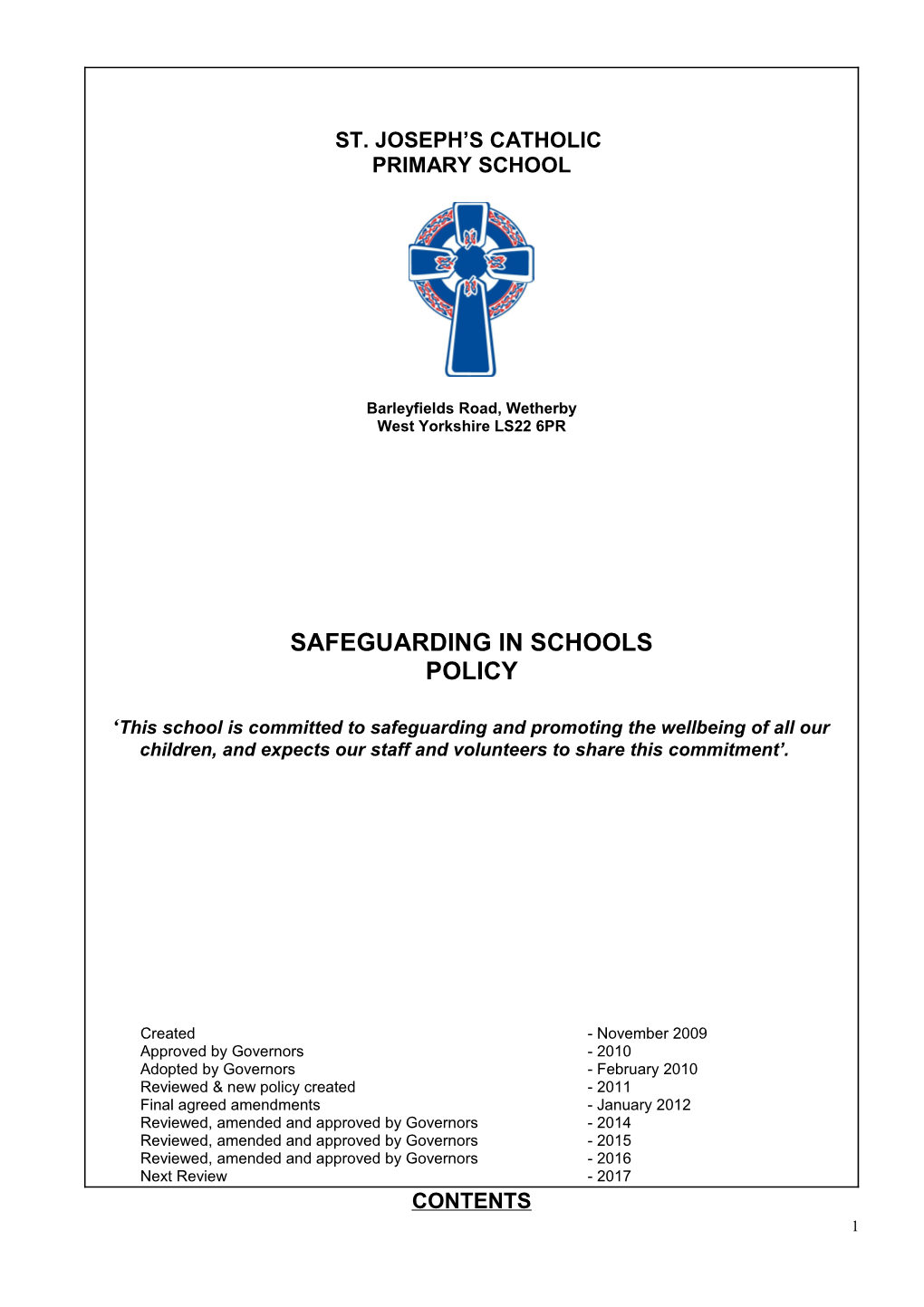 Kirklees Safeguarding in Schools Policy