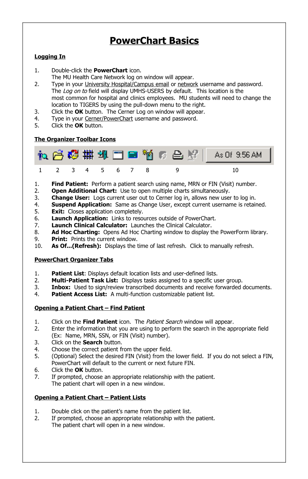 The MU Health Care Network Log on Window Will Appear