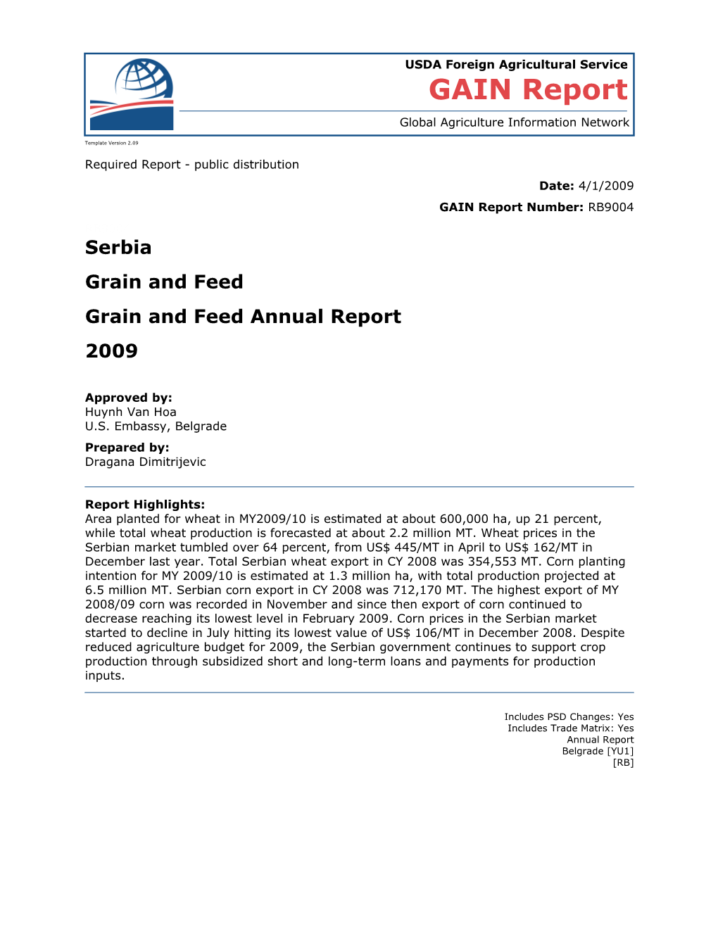 Required Report - Public Distribution s72