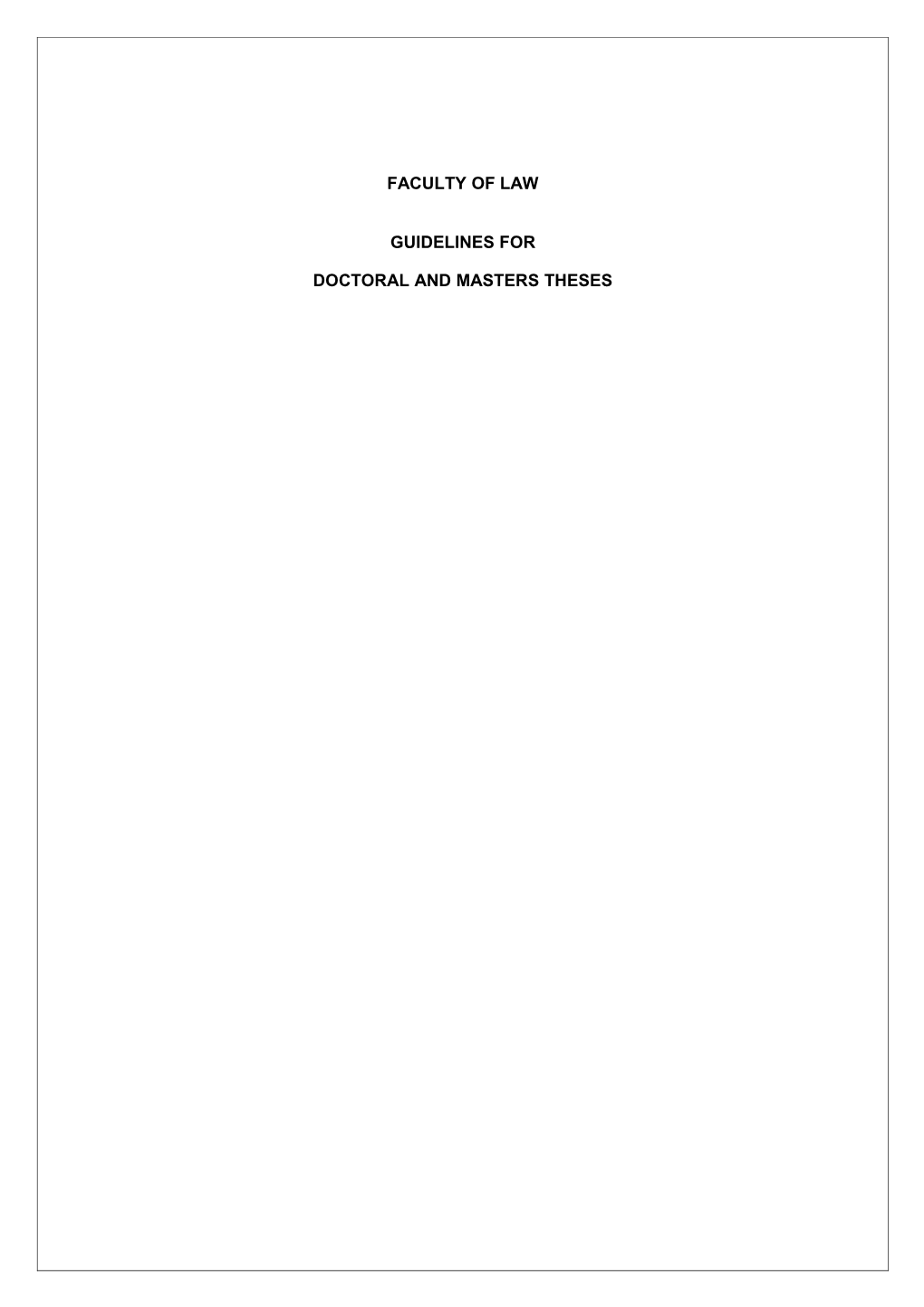 Doctoral and Masters Theses