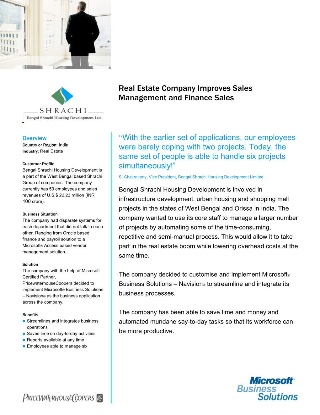 Writeimage CEP Real Estate Company Uses Microsoft Navision for Better Sales